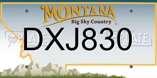DXJ830 Montana License Plate
