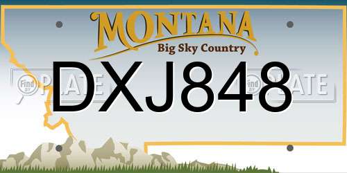 DXJ848 Montana License Plate