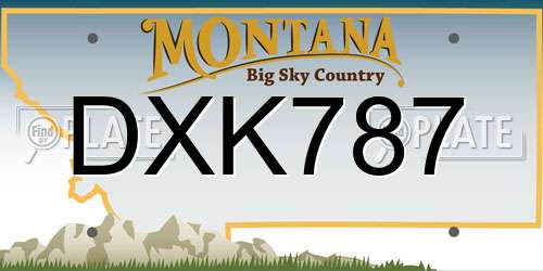 DXK787 Montana License Plate