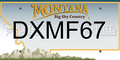DXMF67 Montana License Plate