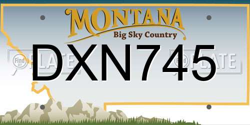 DXN745 Montana License Plate