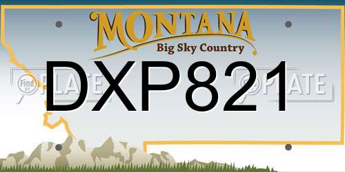 DXP821 Montana License Plate