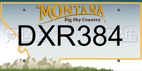 DXR384 Montana License Plate