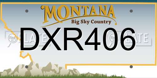 DXR406 Montana License Plate