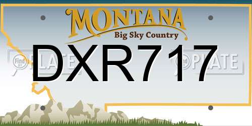 DXR717 Montana License Plate