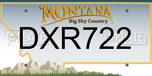 DXR722 Montana License Plate