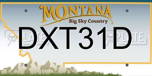 DXT31D Montana License Plate