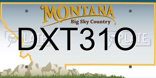 DXT31O Montana License Plate