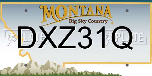 DXZ31Q Montana License Plate