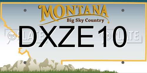DXZE10 Montana License Plate