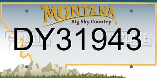 DY31943 Montana License Plate
