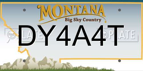 DY4A4T Montana License Plate