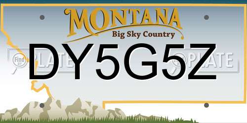 DY5G5Z Montana License Plate