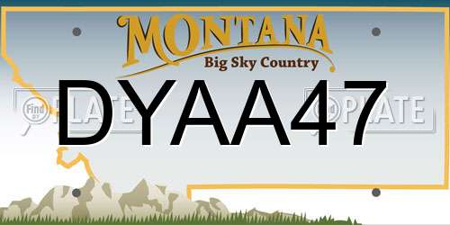 DYAA47 Montana License Plate