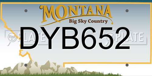 DYB652 Montana License Plate