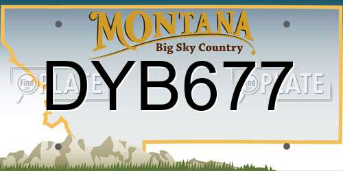 DYB677 Montana License Plate