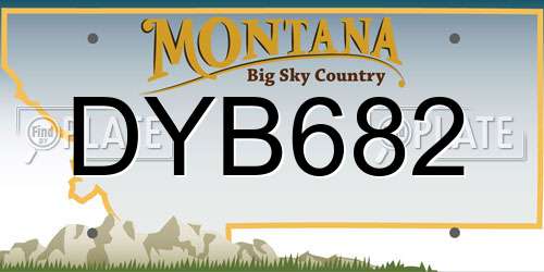 DYB682 Montana License Plate