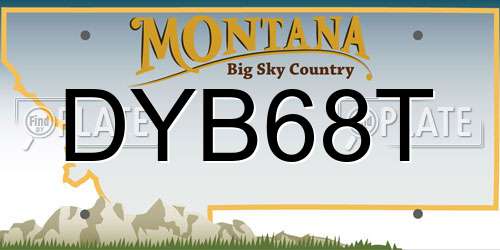 DYB68T Montana License Plate
