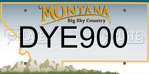 DYE900 Montana License Plate
