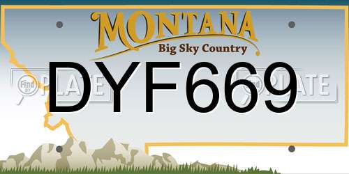 DYF669 Montana License Plate