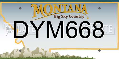 DYM668 Montana License Plate