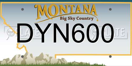 DYN600 Montana License Plate