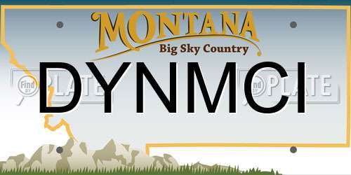 DYNMCI Montana License Plate