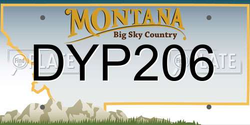 DYP206 Montana License Plate