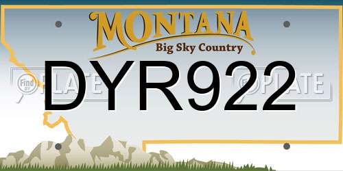 DYR922 Montana License Plate