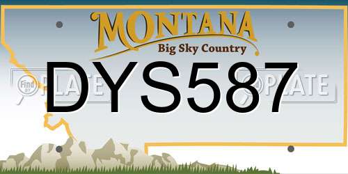 DYS587 Montana License Plate