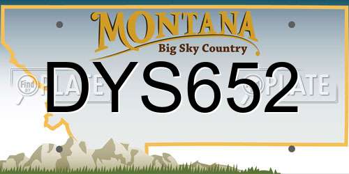 DYS652 Montana License Plate