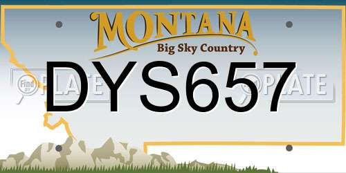 DYS657 Montana License Plate