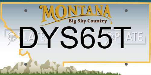 DYS65T Montana License Plate
