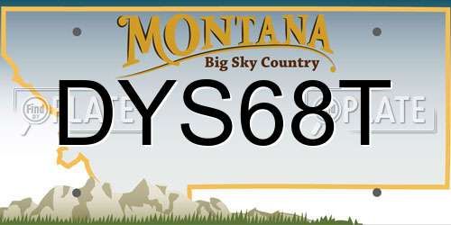 DYS68T Montana License Plate