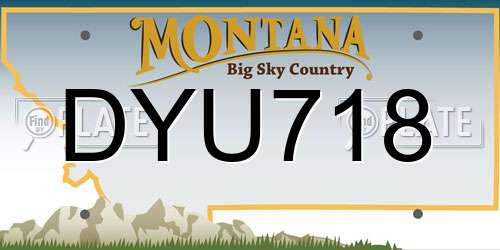DYU718 Montana License Plate
