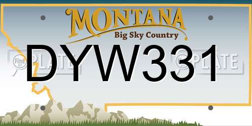 DYW331 Montana License Plate