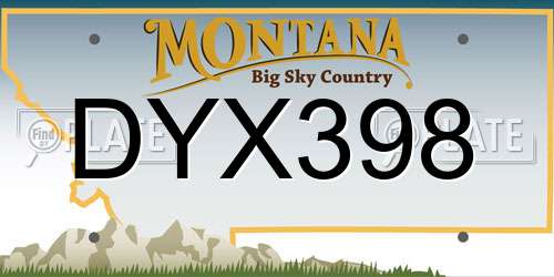DYX398 Montana License Plate