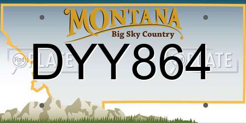 DYY864 Montana License Plate