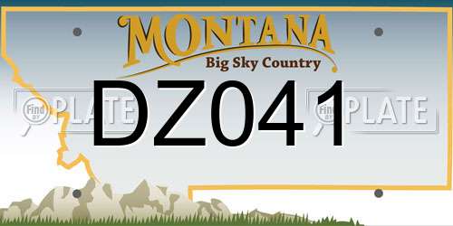 DZ041 Montana License Plate