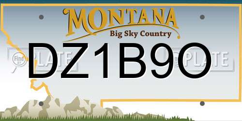 DZ1B9O Montana License Plate