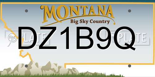 DZ1B9Q Montana License Plate