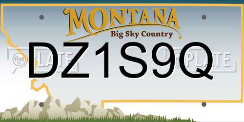 DZ1S9Q Montana License Plate
