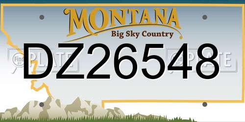 DZ26548 Montana License Plate