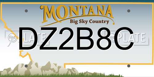 DZ2B8C Montana License Plate