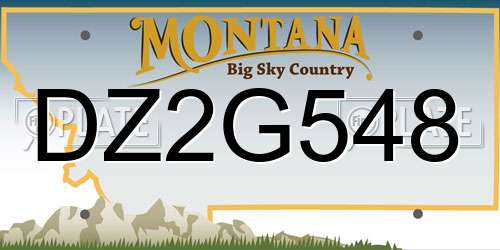 DZ2G548 Montana License Plate