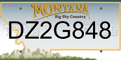 DZ2G848 Montana License Plate