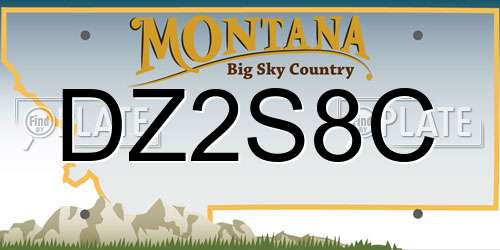 DZ2S8C Montana License Plate