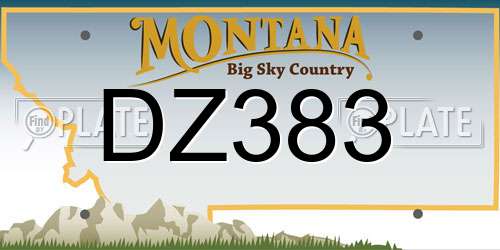 DZ383 Montana License Plate