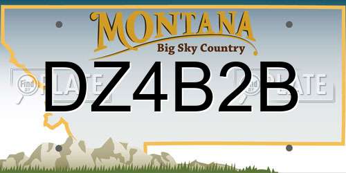 DZ4B2B Montana License Plate