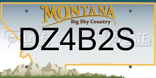 DZ4B2S Montana License Plate